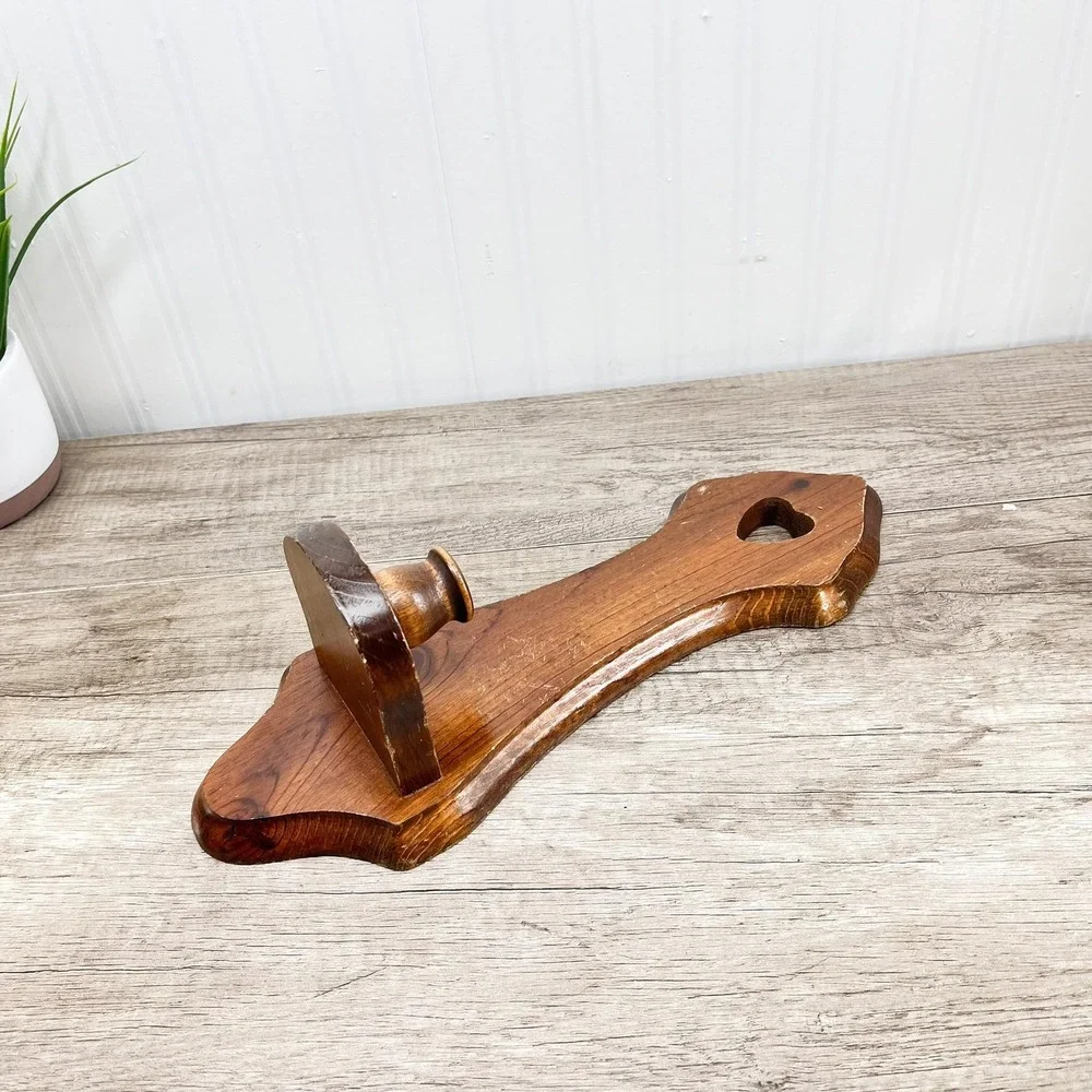 Vintage‎ Wooden Heart Wall Sconce Candleholder: Midcentury Modern Home Decor